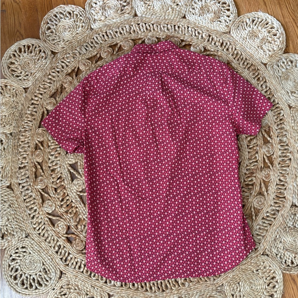 J. Crew Red Patterned Casual Button Down Shirt Sl… - image 4